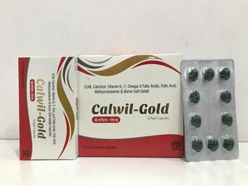 Calwil-Gold Calcium, Calcitriol, Methylcobalamin, Vitamin K2 Capsules, 10X1X10 Blister Pack Dosage Form: Capsule