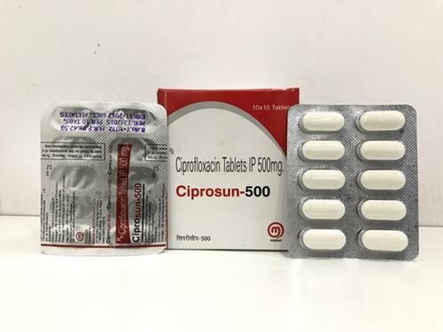 Ciprosun-500 Ciprofloxacin 500mg Antibiotic Tablet, 10x10 Blister Pack