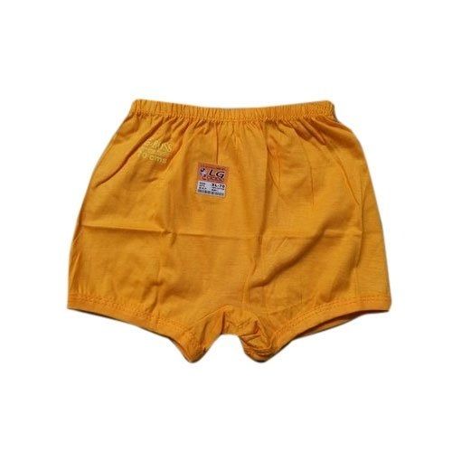 Cotton Fabric Comfortable Wear Yellow Color Plain Pattern Panties For Kids