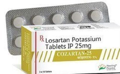 Cozartan-25 Losartan पोटेशियम टैबलेट Ip 25Mg हाइपरटेंशन और कार्डियोवस्कुलर ब्रेकडाउन के इलाज के लिए सामान्य दवाएं