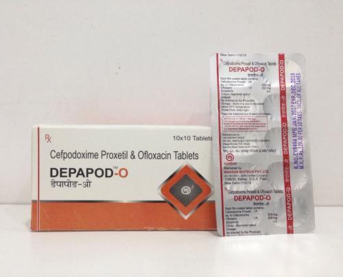 डेपापोड-ओ सेफ्पोडॉक्सिम और ओफ़्लॉक्सासिन एंटीबायोटिक गोलियां, 10X10 अलू अलु ब्लिस्टरपैक स्टोरेज: कूल एंड ड्राई प्लेस