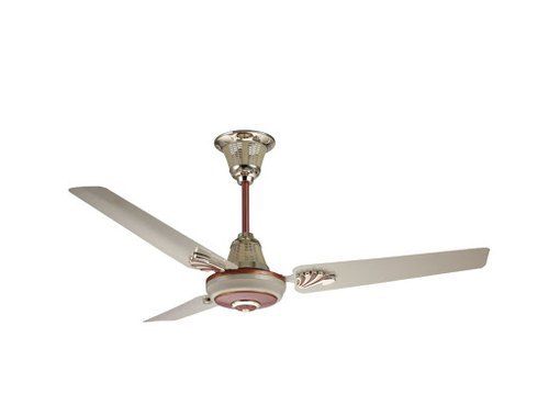 Easy To Install Golden And Brown Color Ceiling Fan With 3 Blades Energy Efficiency Rating: 1 Star