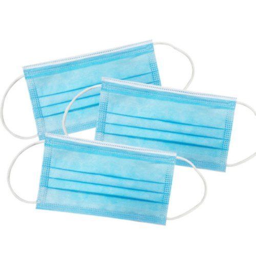 Eco Friendly Lightweight Adjustable Nose Pin And Soft Ear Loop 3 Ply Blue Disposable Face Mask Age Group: Adults