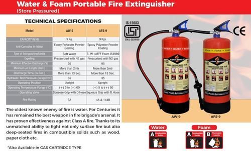 High Pressure Portable Steel Foam Fire Extinguisher Used In Office And School