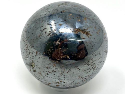 Hematite Healing Sphere - Polished Glossy Finish , Round Black Mineral Gemstone Ball for Self-Healing and Spiritual Application