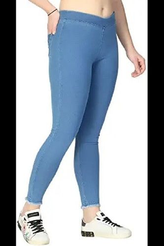 Womens Slim Fit Stretchable Sky Blue Color Waist Band Denim Jeans Age Group: >16 Years