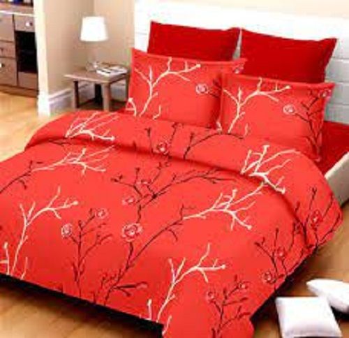 100% Premium Cotton Red Color Printed Bedsheet With 2 Pillow Covers Length: 18 Millimeter (Mm)