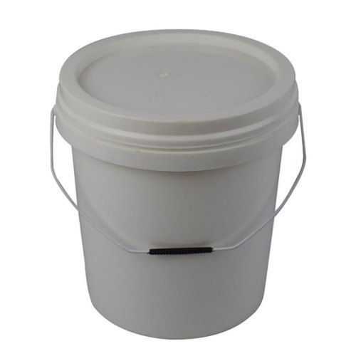 White Plastic Bucket With Metal Handle
