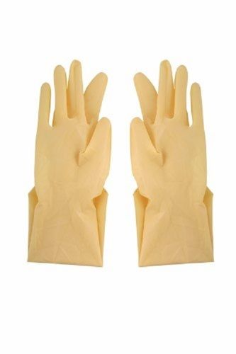 White Long Sleeves Light Brown Color Rubber Disposable Gloves For Medical Use