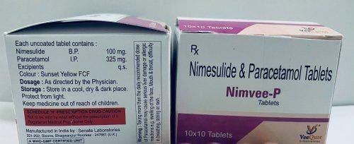 Nimvee - P Nimesulide And Paracetamol Tablets, 10 X 10 Tab.