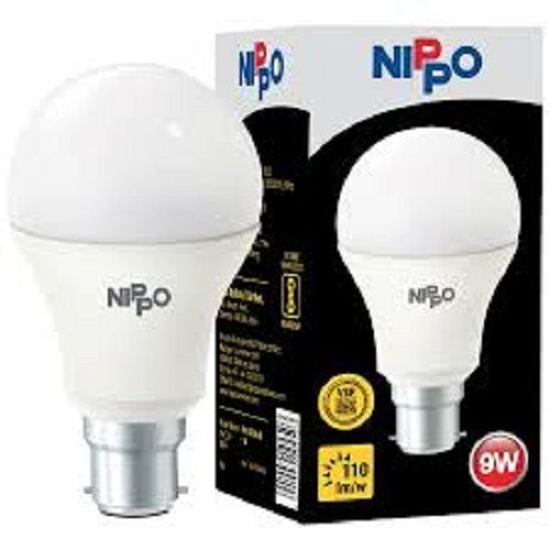 Nippo Plastic B22 9 Watt Led Bulb, Standard Size (Cool Day Light), 280 Volts Body Material: Aluminum