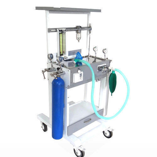 Sturdy Construction and Low Maintenance Stainless Steel Oxygen Gas Anaesthesia Machine