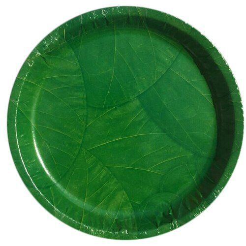 12 Inch And Circular Shape Green Banana Leaf Disposable Paper Plate