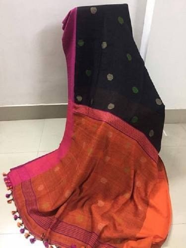 Red Beautiful And Simple Look Cotton Silk Party Wear Printed Saree With Blouse 