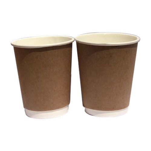Brown Color Plain Double Wall Paper Cup For Parties With Anti Leak Properties