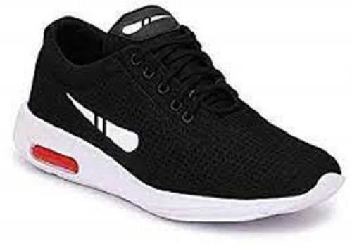 Comfortable And Breathable Material Black And White Colour Mens Casual Shoes With Laces