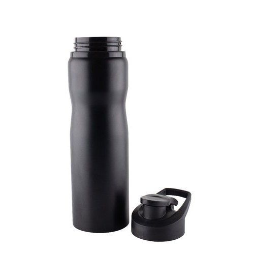 Round Good Strength And Long Life Black Color Stainless Steel Water Bottle For Drinking Purpose