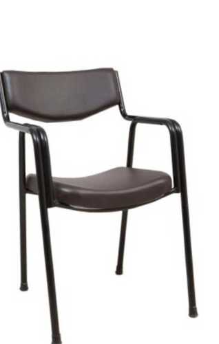 Black Polyester Steel Fusion Visitor Chair With Low Back, Seating Height 19 Inches