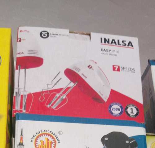 Red & White Inalsa Hand Blender, Hand Mixer With 7 Speed Power, 220 V Dimension(L*W*H): 17.8 X 7.1 X 12.5  Centimeter (Cm)