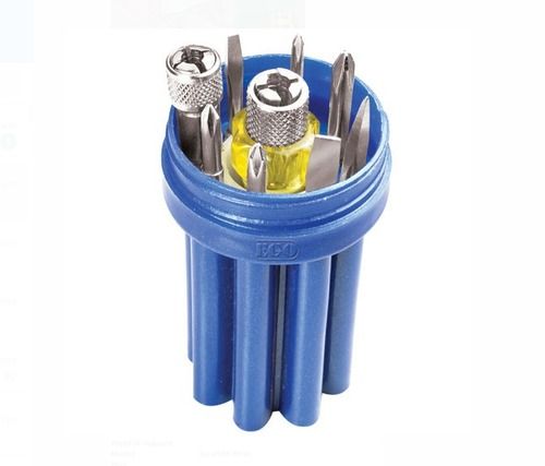 Round Strong Durable Steel Screw Driver 8 In 1 Set, Handle Material Plastic