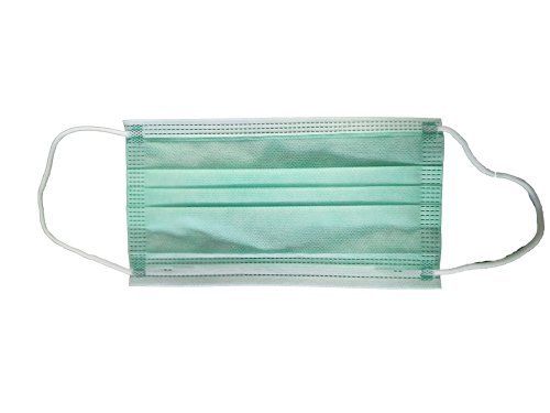 3 Ply Non Woven Green Face Mask For Clinical, Food Processing, Hospital, Laboratory, Pharmacy