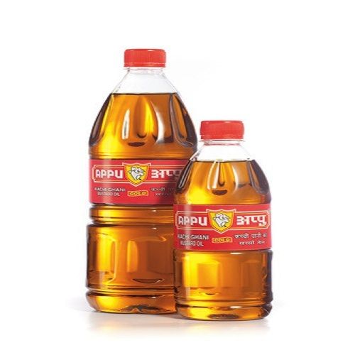 Appu Kachi Ghani Pure Mustard Cooking Oil 100% Pure Cold Pressed 500 Ml And 1 Liter Pack