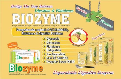 Biozyme Fungal Diastase, Pepsin With L-lysine Syrup