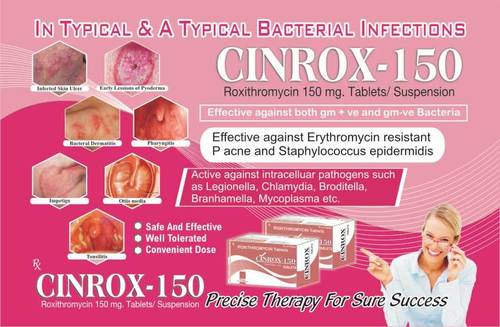 Cinrox-150 रॉक्सिथ्रोमाइसिन एंटीबायोटिक टैबलेट और सस्पेंशन