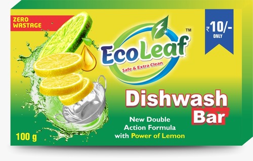 इको लीफ ग्रीन कलर डिश वॉश बार केक सुखद खुशबू और यह सख्त दाग हटाने को सुनिश्चित करता है अनुप्रयोग: बर्तनों को साफ करने के लिए इस्तेमाल किया जाता है
