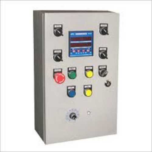 Electric Control Panel Board In Gray Color And Mild Steel Metal, Voltage 220/380 V Base Material: Metal Base