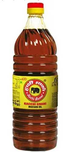 Elephant Kacchi Ghani Mustard Oil 100% Pure Cold Pressed In 1 Liter Plastic Bottle Application: Kitchen Hotel