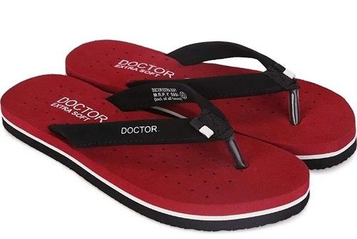 Spring Extra Soft Light Weight And Ultra Soft Comfortable Rubber Red Color Mens Slippers