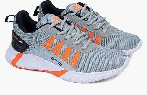 Grey Gray Color Breathable Comfortable Sole Flexible Lace Up Style Casual Shoes For Men