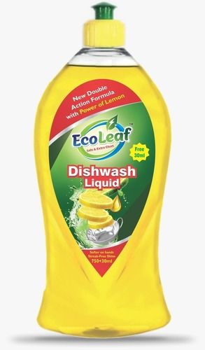 New Double Action Formula Ecoleaf Dish Wash Liquid With Power Of Lemon 750 Ml Application: Used To Clean Utensils