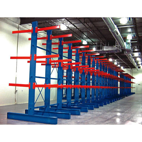 Paint Coated Rust Proof Rectangle Mild Steel Cantilever Storage Rack For Industrial Uses Capacity: 50 Kg/Day