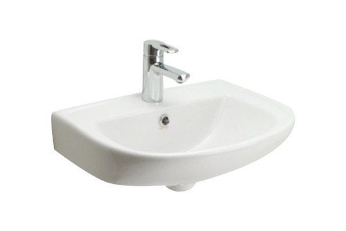 Round Small White Color Ceramic Wall Mounted Wash Basin For Home, Hotel, Restaurant