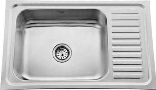 Silver Ss304 Stainless Steel Kitchen Sink In Rectangular Shape And Single Sink