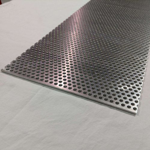 Silver Strong And Safe Stainless Steel Perforated Sheet Made With Primum Quality