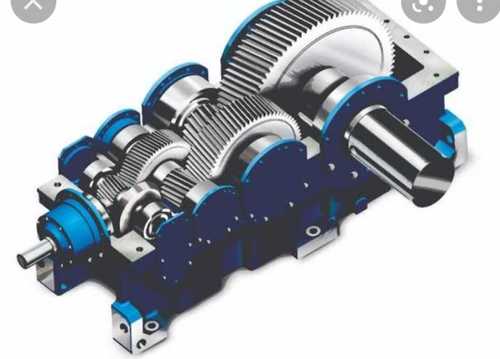 Three Phase Heavy Duty Gearbox In Blue Color And Cast Iron Metal