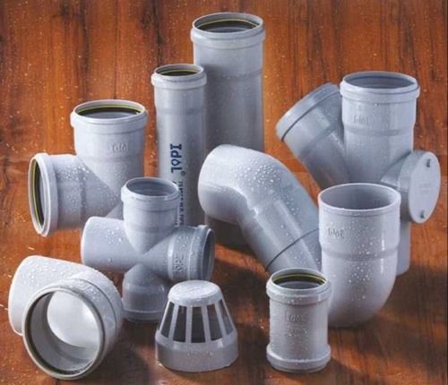 Water Pvc Drainage Pipe Fittings In Grey Color And Different Shapes For Structure Pipe Section Shape: Round