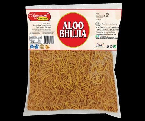 Delicious Crispy and Crunchy Natural Fine Spicy Taste Yellow Aloo Bhujia, 200 Grams