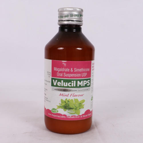 Free From Sugar Lactose Gluten And Artificial Color Velusil Mps Mint Flavour Antacid Syrup Specific Drug