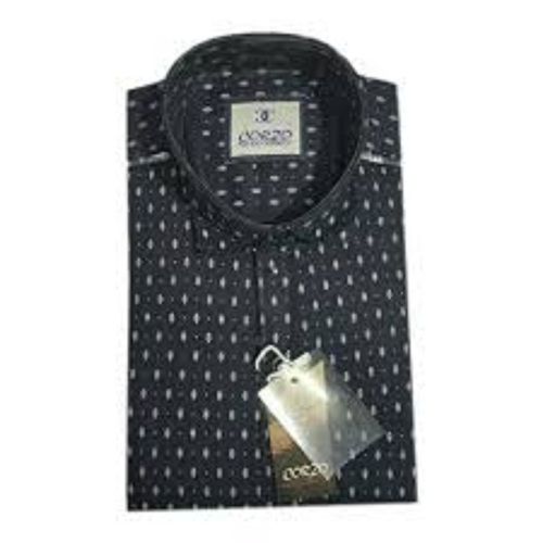 Mens Casual Wear Regular Fit Full Sleeves Black Printed Pure Cotton Shirt Age Group: 18-45 Years