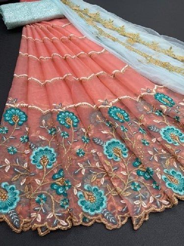 Cotton Silk Multi Color Party And Wedding Wear Beautiful Pattern Ladies Lehenga Sarees