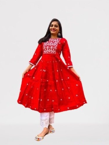 Beautiful Long Kurti with great embroidery detailing  Fancy kurti  Fashion Indian designer wear