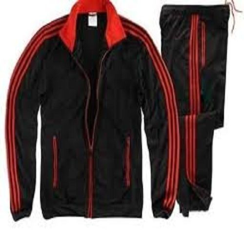 Red Black Skin Friendly And Shrink Resistance Full Sleeve Mens Track Suit For Jogging, Gym, Sports