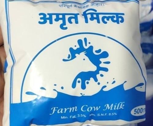 100 Percent Natural Healthy And Tasty Pure Amrit Farm Cow Milk, 500ml