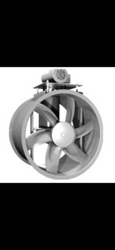 Round Duct Mounted Tube Axial Fans In Stainless Steel Blade And Gray Color