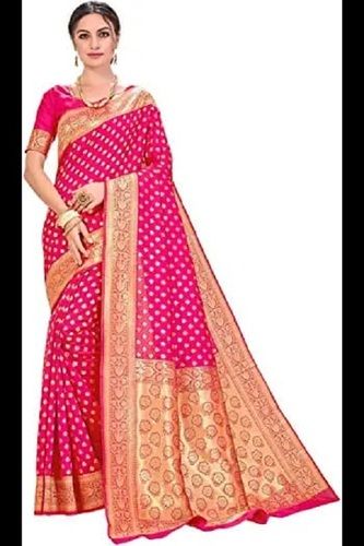 Spring Ethnics Wear Printed Art Silk Banarasi Ladies Saree With Unstitched Blouse