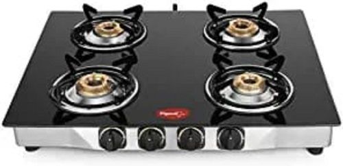 Matt Steel Body Solid Apparatus Black Color Pigeon Four Burner Gas Stove Dimension(L*W*H): 670*390*145 Millimeter (Mm)